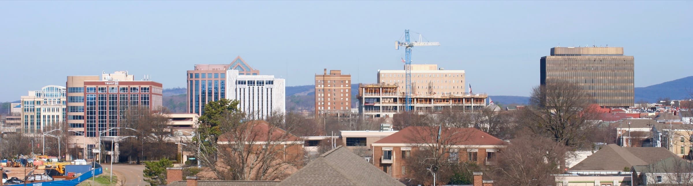 Huntsville, Alabama skyline at dusk