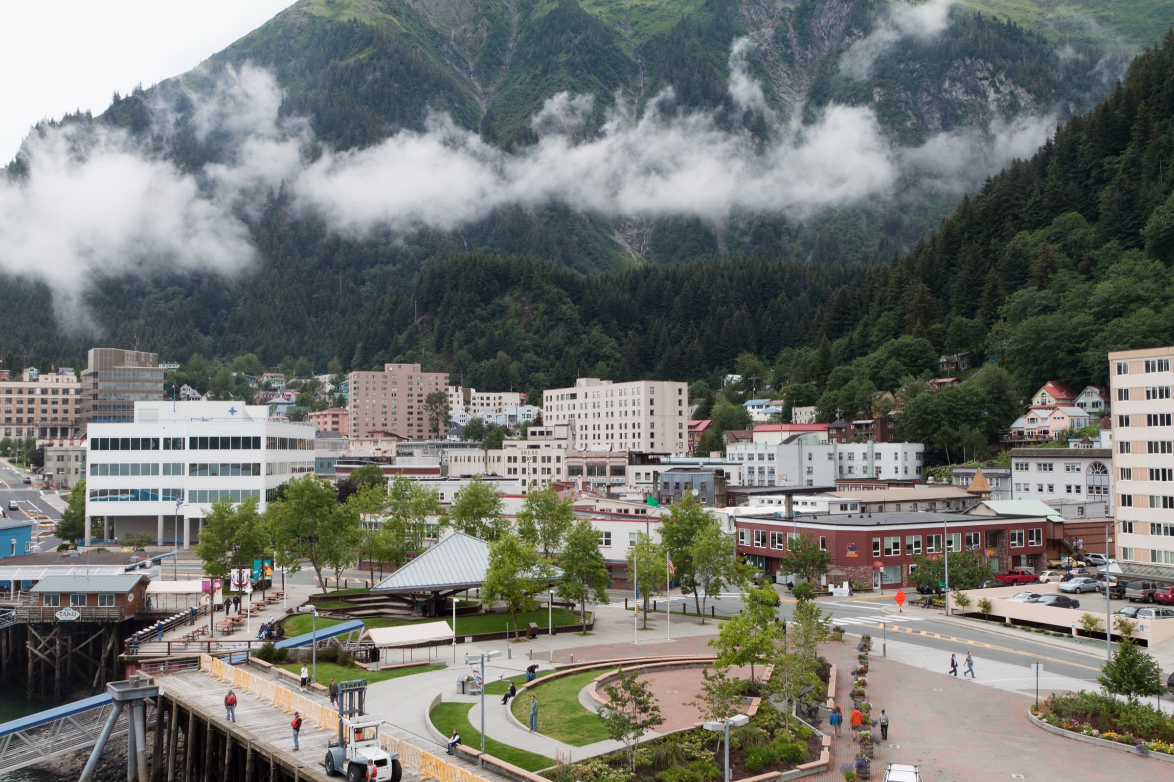 Juneau, Alaska skyline at dusk