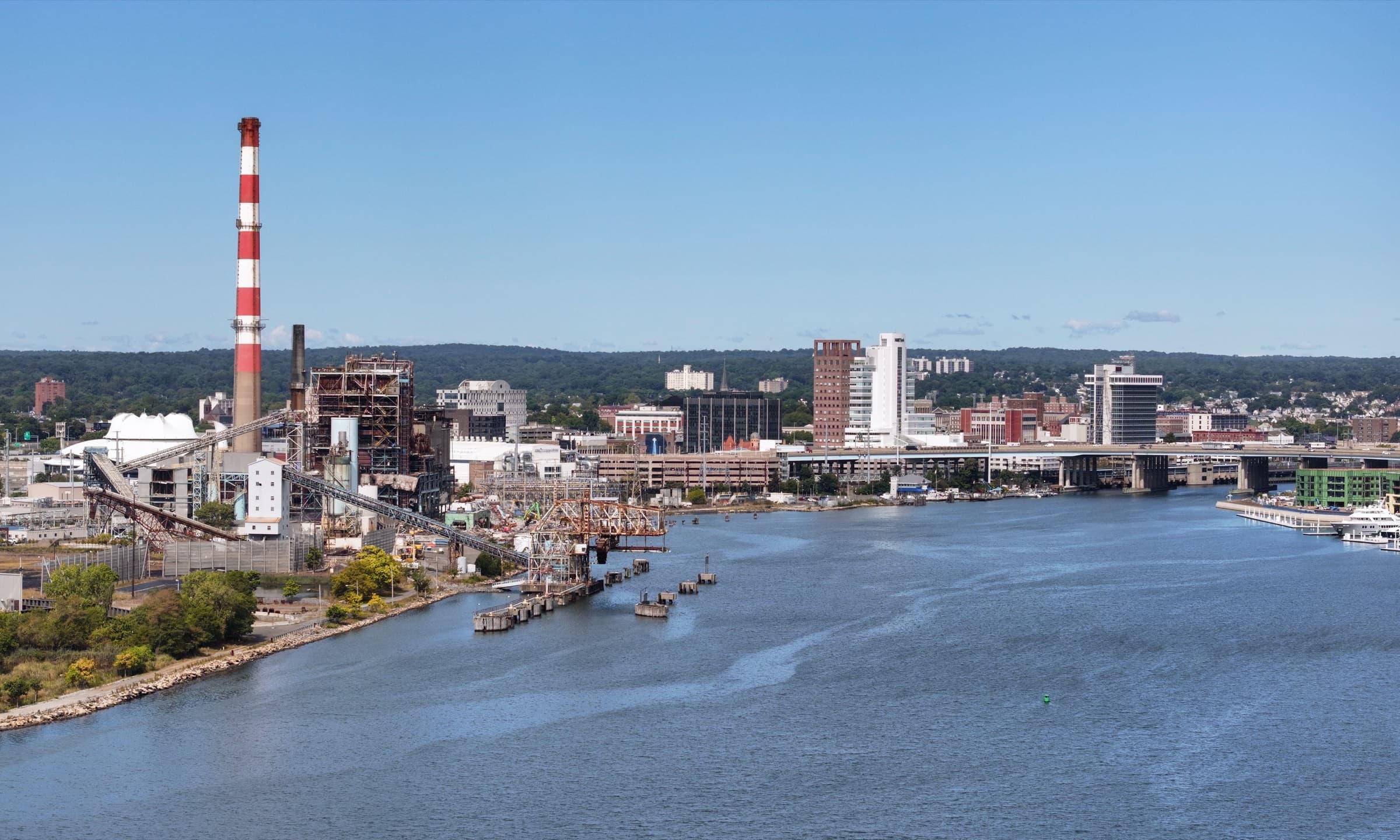 Bridgeport, Connecticut skyline at dusk