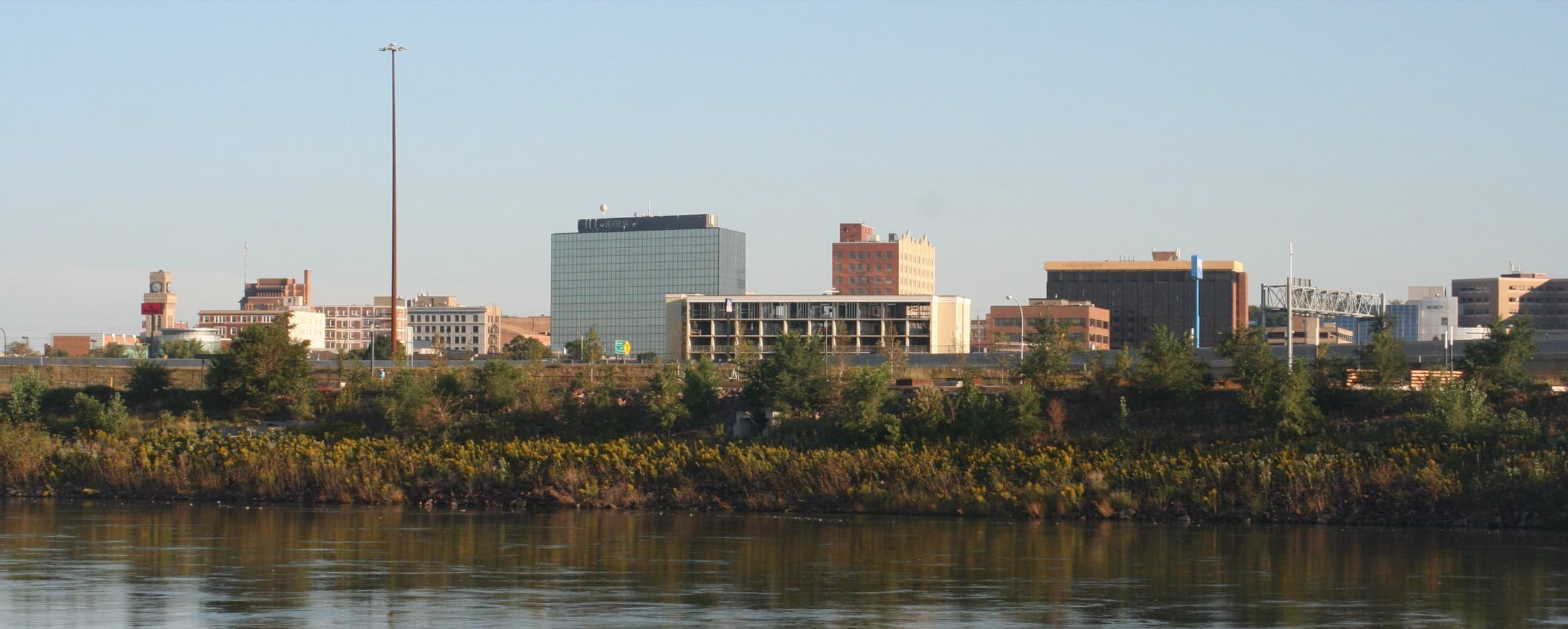 Sioux City, Iowa skyline at dusk
