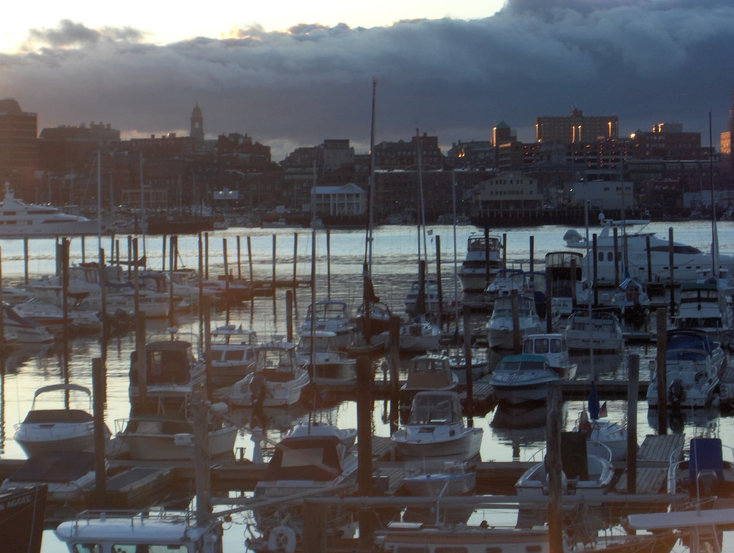 South Portland, Maine skyline at dusk