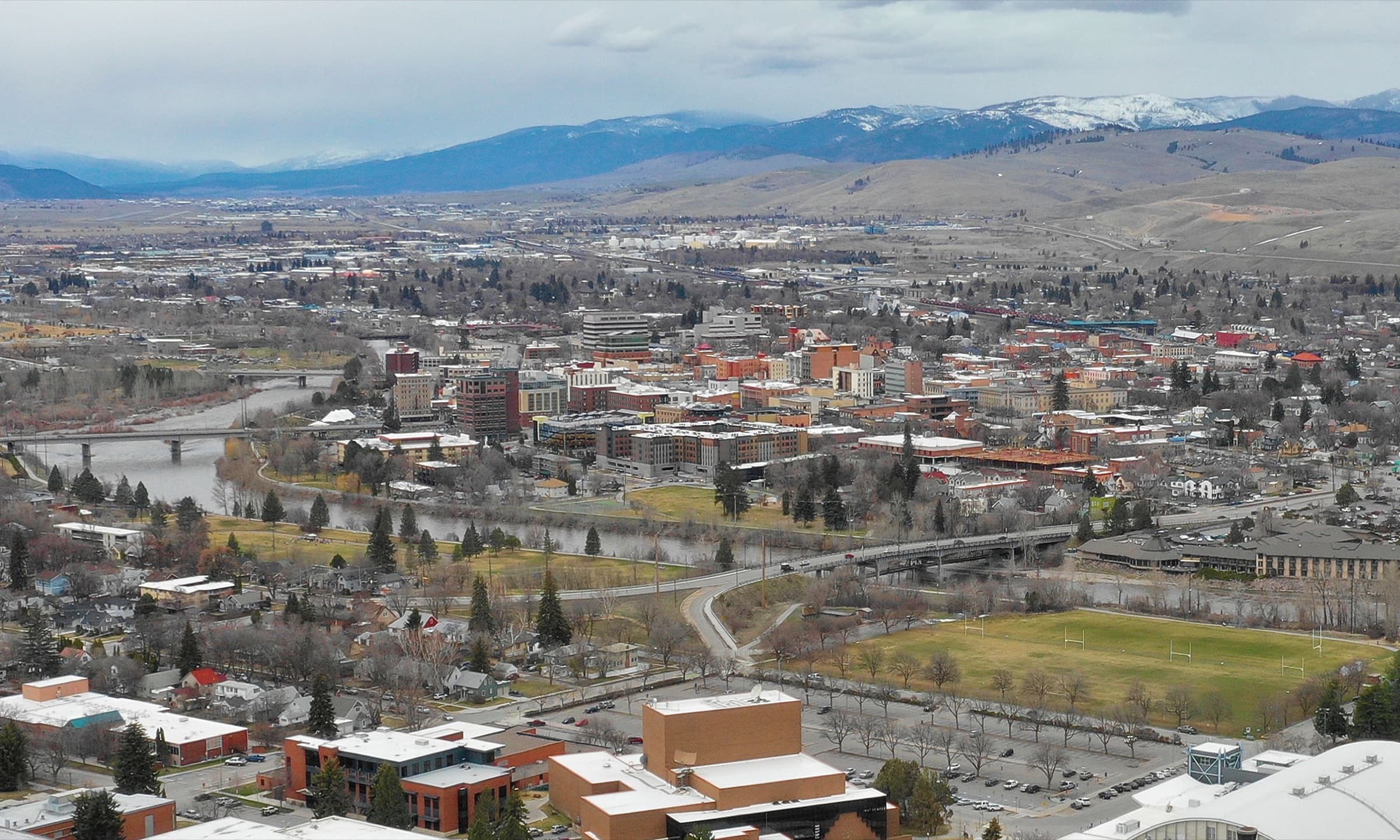 Missoula, Montana skyline at dusk