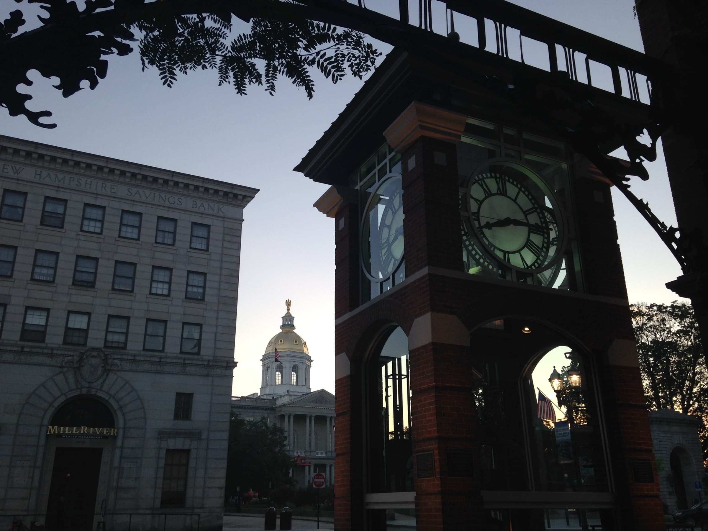 Concord, New Hampshire skyline at dusk