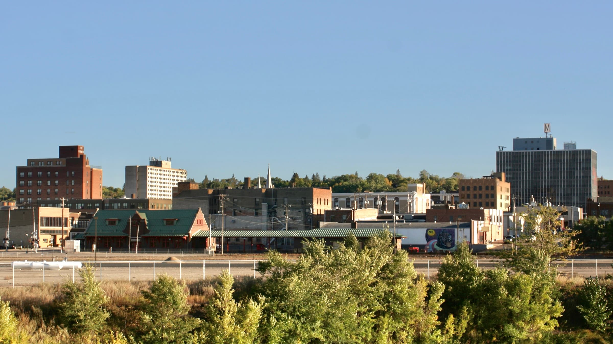 Minot, North Dakota skyline at dusk