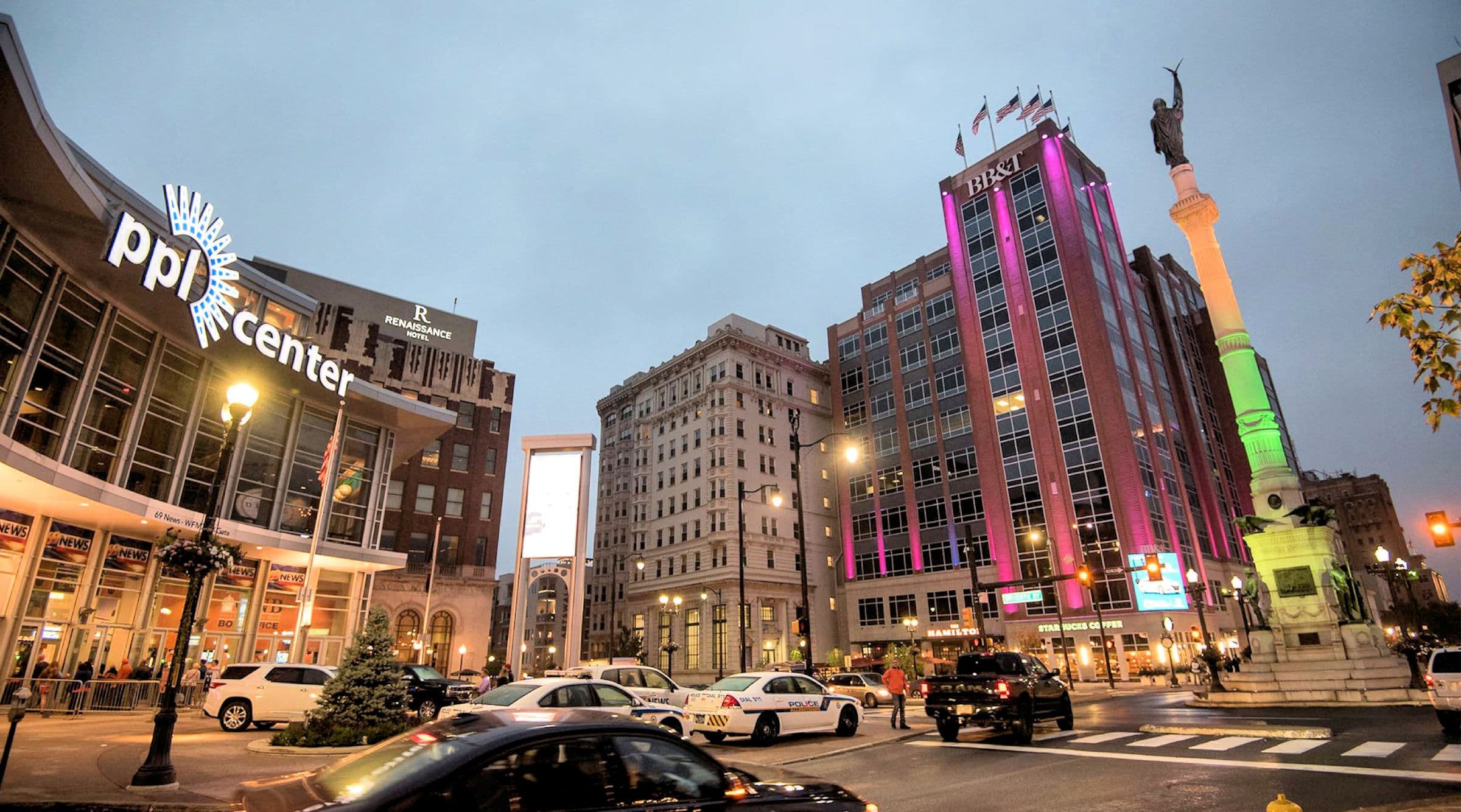 Allentown, Pennsylvania skyline at dusk