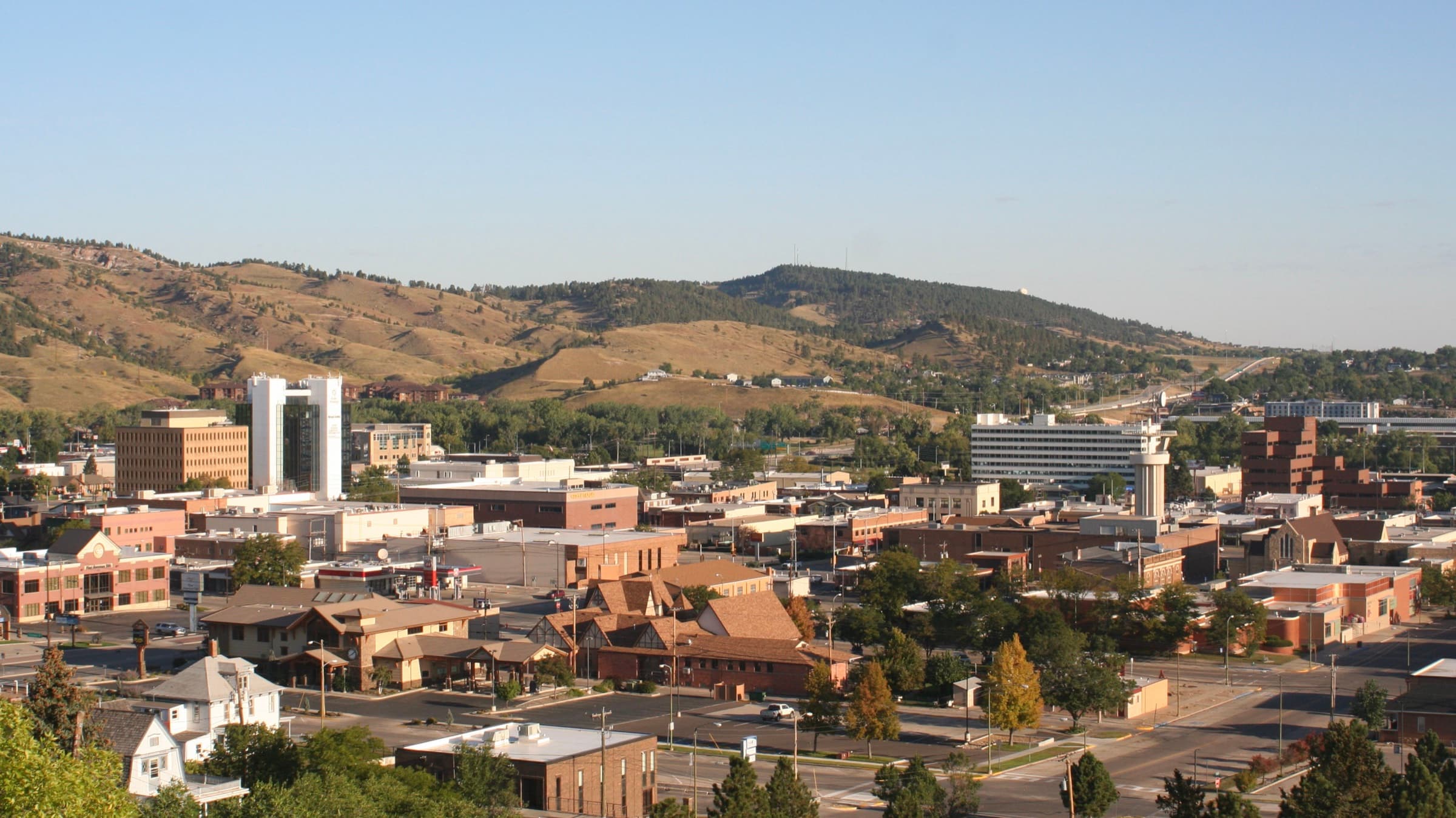 Rapid City, South Dakota skyline at dusk