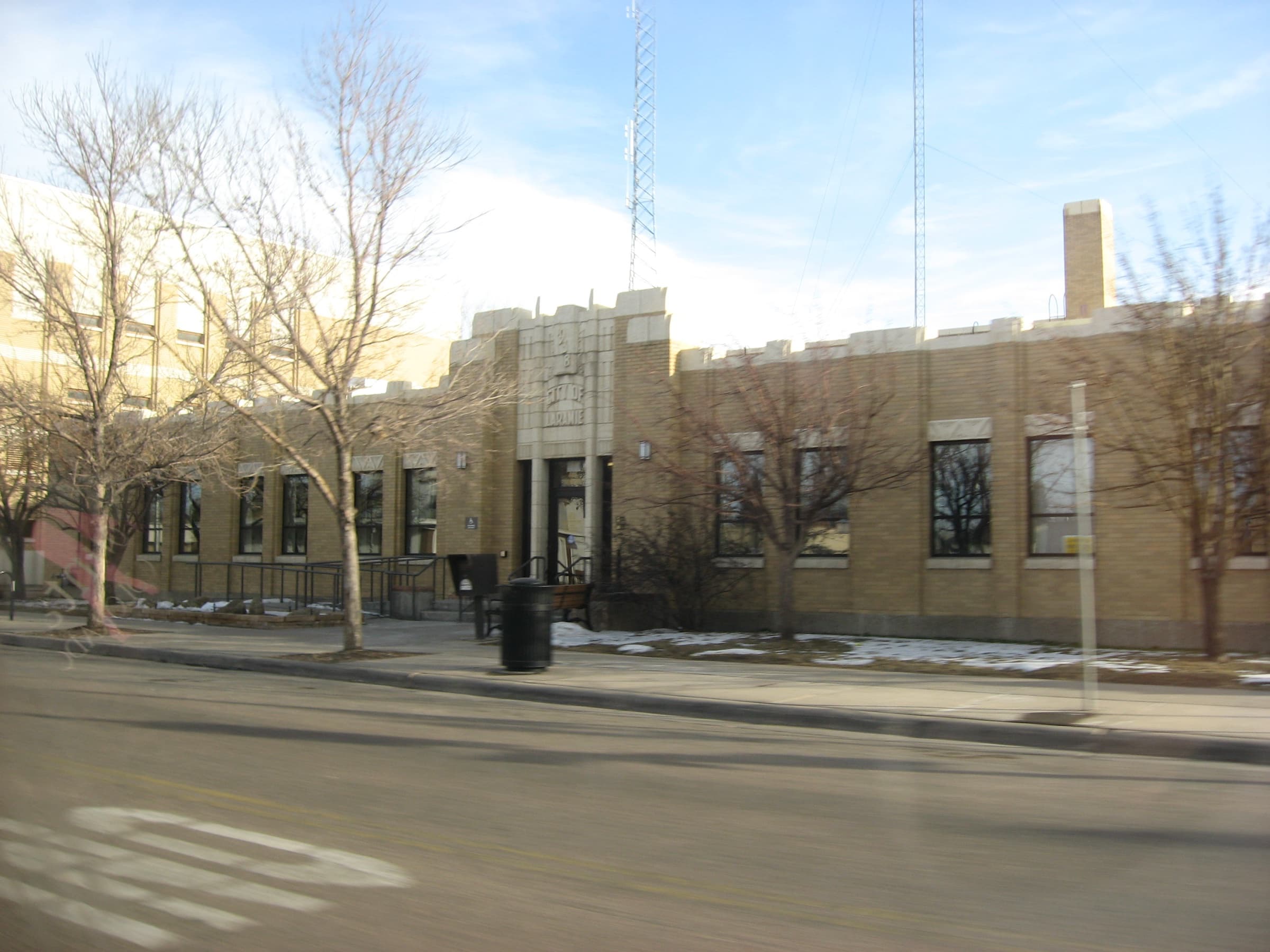 Laramie, Wyoming skyline at dusk